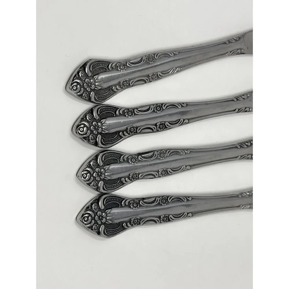 United Silver Acadia Stainless Dinner Place Knife Japan 8 3/8” Set Of 4
